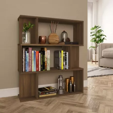 Libreria/Divisorio Rovere Marrone 80x24x96 cm Legno Multistrato