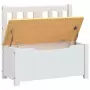 Cassapanca per Bambini Bianca e Beige 60x30x55 cm in MDF