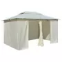 Gazebo da Giardino con Tende 4x3 m Bianco