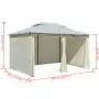 Gazebo da Giardino con Tende 4x3 m Bianco