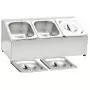 Supporto Gastronorm con 3 Contenitori GN 1/6 in Acciaio Inox