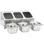 Supporto Gastronorm con 3 Contenitori GN 1/6 in Acciaio Inox