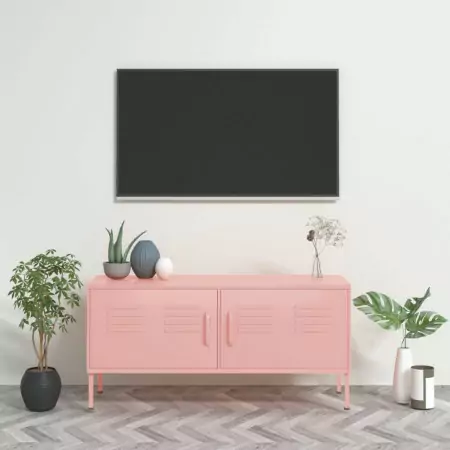 Mobile TV Rosa 105x35x50 cm in Acciaio