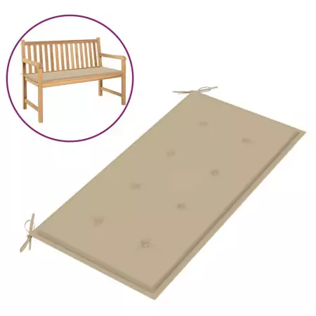 Cuscino per Panca da Giardino Beige 100x50x3 cm