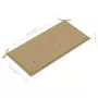 Cuscino per Panca da Giardino Beige 100x50x3 cm