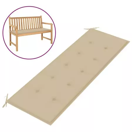 Cuscino per Panca da Giardino Beige 150x50x3 cm