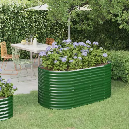 Vaso da Giardino Acciaio Verniciato a Polvere 152x80x68cm Verde