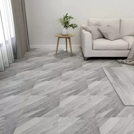 Listoni Pavimenti Adesivi 20 pz in PVC 1,86 m² Grigi a Strisce