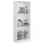 Libreria a 3 Ripiani Bianco Lucido 40x24x108 cm in Truciolato