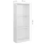 Libreria a 3 Ripiani Bianco Lucido 40x24x108 cm in Truciolato