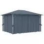 Gazebo con Tenda 400 x 300 cm Antracite Alluminio