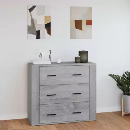 Credenza Grigio Sonoma 80x33x70 cm in Legno Multistrato