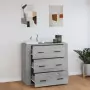 Credenza Grigio Sonoma 80x33x70 cm in Legno Multistrato