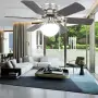 Ventilatore da Soffitto Decorato con Luce 82cm Marrone Scuro