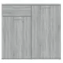 Credenza Grigio Sonoma 80x36x75 cm in Legno Multistrato