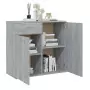 Credenza Grigio Sonoma 80x36x75 cm in Legno Multistrato