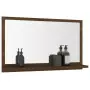 Specchio da Bagno Rovere Marrone 60x10,5x37cm Legno Multistrato