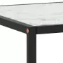 Tavolino da Salotto Nero con Vetro Marmo Bianco 120x50x35 cm