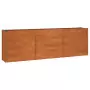 Fioriera da Giardino Grigia 240x40x77 cm Acciaio Corten