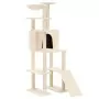 Albero per Gatti con Tiragraffi in Sisal Crema 166 cm