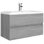 Mobile Bagno e Lavabo Integrato Grigio Sonoma Legno Multistrato