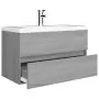 Mobile Bagno e Lavabo Integrato Grigio Sonoma Legno Multistrato