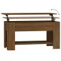 Tavolino Salotto Rovere Marrone 101x49x52 cm Legno Multistrato