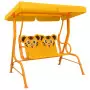 Dondolo a Panchina per Bambini Giallo 115x75x110 cm in Tessuto