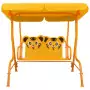 Dondolo a Panchina per Bambini Giallo 115x75x110 cm in Tessuto