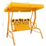 Dondolo a Panchina per Bambini Giallo 115x75x110 cm in Tessuto