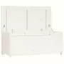 Contenitore Portaoggetti Bianco 110x50x45,5cm Massello di Pino