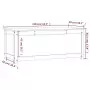 Contenitore Portaoggetti Bianco 110x50x45,5cm Massello di Pino