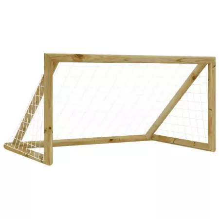 Porta da Calcio con Rete 120x80x60 cm Legno di Pino Impregnato