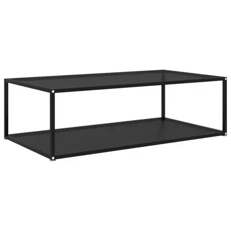 322903  Coffee Table Black 120x60x35 cm Tempered Glass