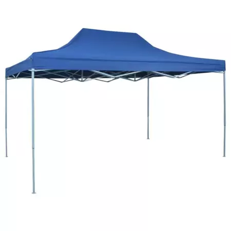 Gazebo Professionale Pieghevole 3x4m Acciaio Blu