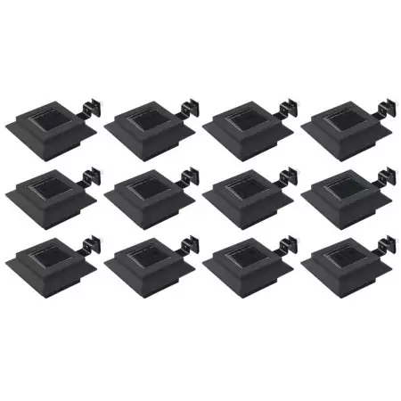 Lampade Solari da Esterni 12 pz a LED Quadrate 12 cm Nero