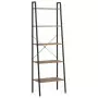 Scaffale Autoportante 5 Ripiani Marrone Scuro Nero 56x35x174 cm