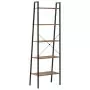 Scaffale Autoportante 5 Ripiani Marrone Scuro Nero 56x35x174 cm