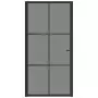 Porta Interna 102,5x201,5 cm Nera in Vetro ESG e Alluminio