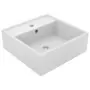 Lavabo Troppopieno Quadrato Bianco Opaco 41x41cm Ceramica