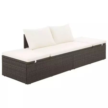 Lettino da Giardino Marrone 195x60 cm in Polyrattan