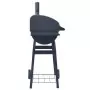 Barbecue a Carbone con Affumicatore e Ripiano Basso Nero