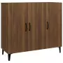 Credenza Rovere Marrone 90x34x80 cm in Legno Multistrato