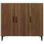 Credenza Rovere Marrone 90x34x80 cm in Legno Multistrato