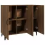 Credenza Rovere Marrone 90x34x80 cm in Legno Multistrato