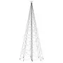 Albero di Natale con Palo in Metallo 1400 LED Bianco Caldo 5 m