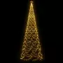 Albero di Natale con Palo in Metallo 1400 LED Bianco Caldo 5 m