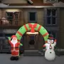 Arco con Babbo Natale Gonfiabile e Pupazzo di Neve LED 223 cm