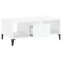 Tavolino Salotto Bianco Lucido 90x50x36,5 cm Legno Multistrato