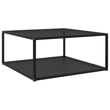 322893  Coffee Table Black 80x80x35 cm Tempered Glass